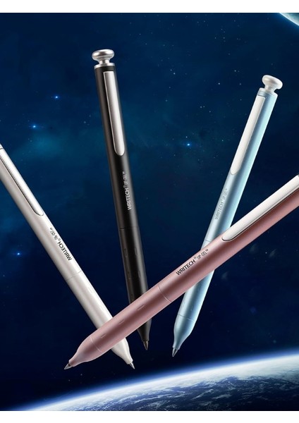 Metal Gövdeli 2'li Jel Kalem Seti - 0.7 mm Uc + 2 Yedek Mürekkep Kapsülü (Mavi Mürekkep)