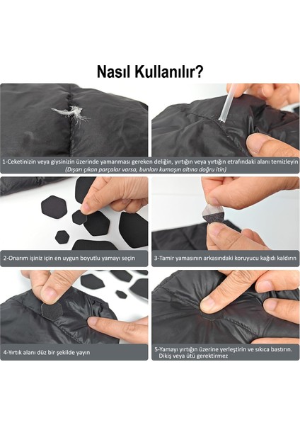 Yapışkanlı Polyester Kumaş Mont Çadır Şemsiye Tamir Yaması 19 Adet Beyaz fırsatları