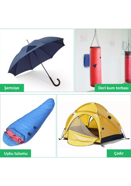 Yapışkanlı Polyester Kumaş Mont Çadır Şemsiye Tamir Yaması 19 Adet Beyaz