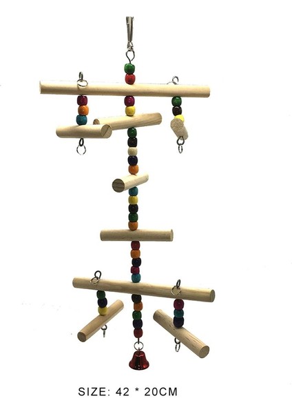 No.3 Tarzı Muhabbet Kuşu Oyuncakları Muhabbet Kuşu Isırma Salıncak Oyuncaklar Renkli Ahşap Çubuk Kuş Oyuncakları Kafes Asma Süs Evcil Kuş Malzemeleri (Yurt Dışından)