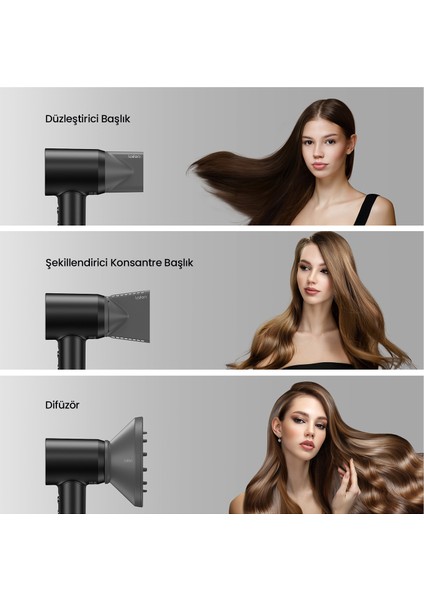 Swift Siyah 1600W 3 Başlıklı Yüksek Hızlı Saç Kurutma Makinesi