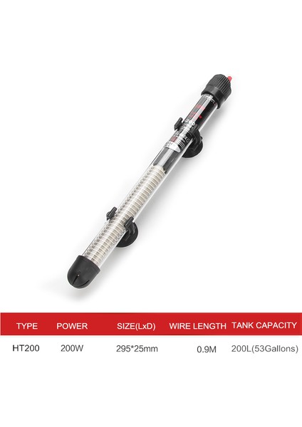 200W Tarzı Ab Fişi 220V Ayarlanabilir Sıcaklık Termostatı Isıtıcı Çubuk 25W 50W Submersible Akvaryum Balık Tankı Su Isıtıcısı (Yurt Dışından)