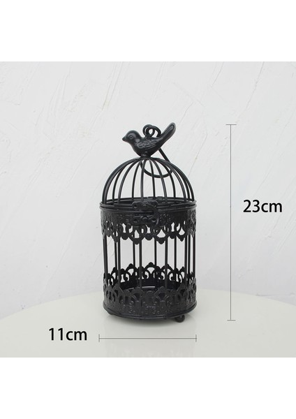 Siyah Küçük Tarzı Modern Demir Dövme Metal Kuş Kafesi Beyaz Küçük Orta Set Büyük Kuş Kafesi Dekorasyon Asma Saksı Sukulent Bitkiler. (Yurt Dışından)