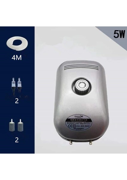 Aco 9602-2 Stili Haılea Aco Yeni Ultra Sessiz Ayarlanabilir Akvaryum Hava Pompası Balık Tankı Oksijen Hava Pompası Akvaryum Aksesuarları (Yurt Dışından)
