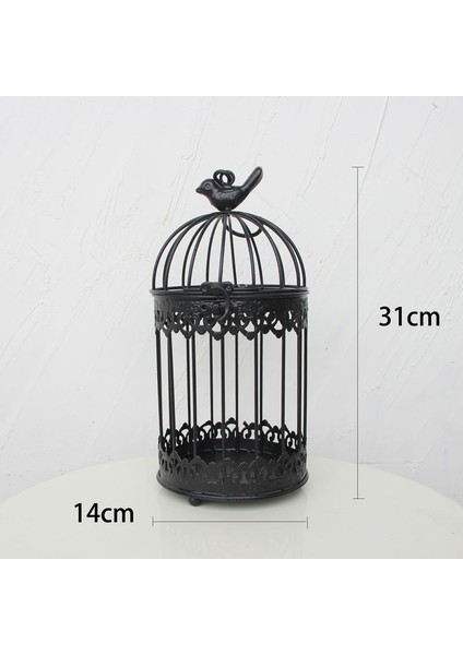 Siyah Orta Stil Modern Demir Dövme Metal Kuş Kafesi Beyaz Küçük Orta Set Büyük Kuş Kafesi Dekorasyon Asma Saksı Sukulent Bitkiler. (Yurt Dışından)