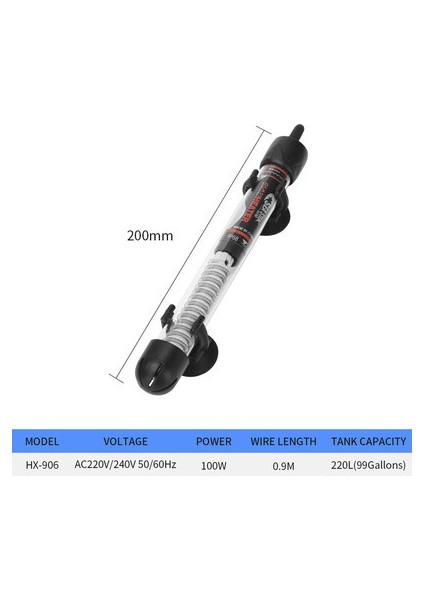 HX-906 100W Stili Akvaryum Otomatik Sabit Sıcaklık Kaplumbağa Isıtıcı Bitki Mını Isıtıcı Su Isıtıcıısı (Yurt Dışından)