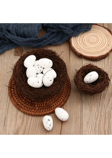 8cm Tarzı Eldiven Yapımı Kurbağa Sarmalı Dokuma Yapay Kuş Yuvası Sahte Yumurtalar Hasır Yuva Ev Dekoru Paskalya Süsü Fotoğrafçılık Aksesuar Hediye (Yurt Dışından) fiyatları