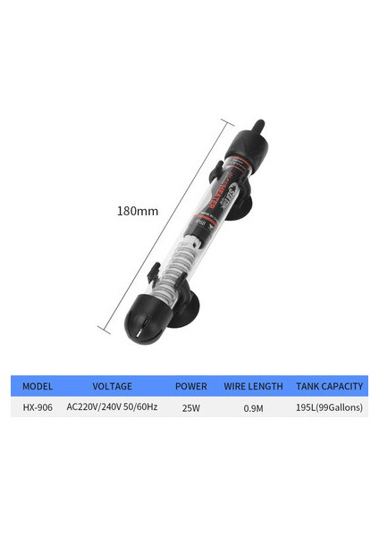 HX-906 25W Stili Akvaryum Otomatik Sabit Sıcaklık Kaplumbağa Isıtıcı Bitki Mını Isıtıcı Su Isıtıcıısı (Yurt Dışından)