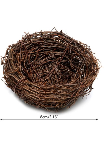 8cm Tarzı El Yapımı Sarmalı Kahverengi Kuş Yuva Evi Doğa El Sanatı Tatil Dekorasyonu (Yurt Dışından)