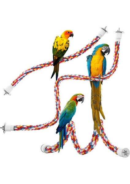 60CM Tarzı Renkli Pamuk Ipi Pet Papağan Kuş Oyuncakları Tünek Kafes Aksesuarları Rahat Tünek Bungee Kuş Oyuncak Kuşlar Aksesuarları (Yurt Dışından) fiyatları