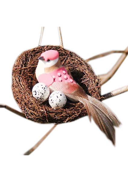 15CM Tarzı Kuş Yuvası Orman Kuş Yuvası Vintage Kuş Kulu Bird Hatching Dekorasyon Prop Kuş Yuvası Kuş Kafesi Incübatör Ağaç Sarmaşıklı Örme (Yurt Dışından)