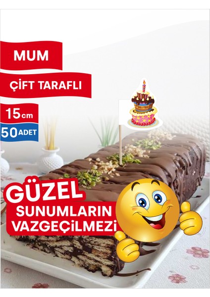Mum Görseli Baskılı Pasta Servis Kürdanı fiyatları