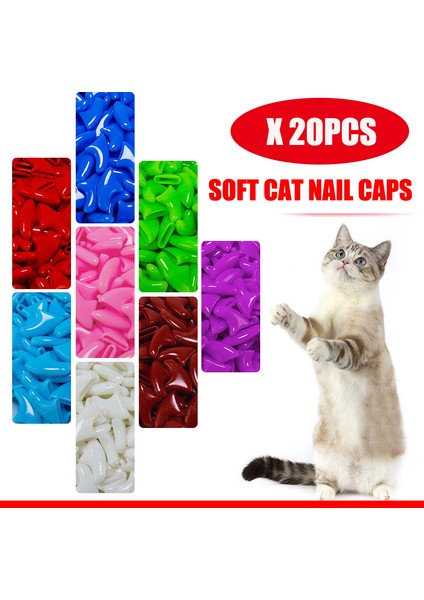 Menekşe Parıltı Stili Xs Beden Kedi Tırnak Kapakları Evcil Pati Pençe Tırnak Bakım Koruyucu Kapak Ücretsiz Yapıştırıcı Yapıştırıcı + Aplikatör Xs S M L (Yurt Dışından) fiyatları