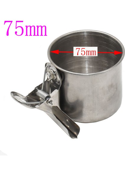 75 mm Tarzı L Beden Yeni Paslanmaz Çelik Kuş Yem ve Su Kabı Kuş Tekli Kupaları Klipsli Papağan Kafes Askısı Kuş Malzemeleri C42 (Yurt Dışından)