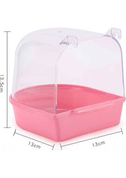 Pembe Tarzı 7 Renkli Kuş Banyosu Plastik Duş Odası Papağan Temizleme Aracı Asılı Kuş Banyosu Budgerigar Su Veya Kum Banyo Malzemeleri (Yurt Dışından)