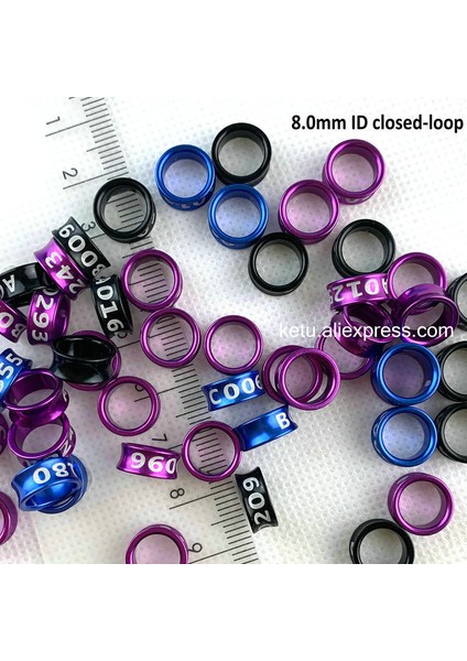 8 mm Id Kapalı Döngü Stili Alüminyum Kapalı Döngü Kuş Bacak Bantları Kanarya Muhabbet Kuşu Muhabbet Kuşu Konure Rastgele Renk Çoklu Renkler (Yurt Dışından)