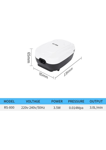 RS-800 Stili Ab Fişi Yedi Usta 2W 4W 8W Hava Hava Hava Hava Hava Akvaryum Hava Pompası Balık Tankı Oksijen Pompasını Arttırma (Yurt Dışından)