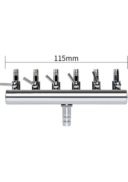 Altı Delikli Stil Akvaryum Hava Pompası Metal Bölücüler Oksijen Boru Hortum Dağıtıcıları Akvaryum Havalandırma Tüp Hattı Hava Akış Kontrol Valfi (Yurt Dışından)