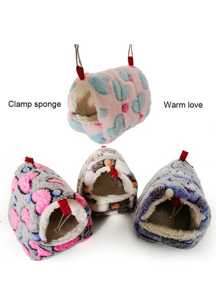 Mor Kalp Stili 8X8CM Hamster Altın Ipek Ayı Pamuk Yuva Bal Çantası Uçan Yatak Çantası Papağan Şeytan Sincap Mini Kirpi Peluş Yumuşak Sıcak Yuva (Yurt Dışından)