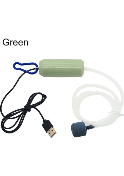 Yeşil Stil Akvaryum Oksijen Hava Pompası Balık Tankı USB Sessiz Hava Kompresörü Aeratör Taşınabilir Mini Küçük Oksijenator Akvaryum Aksesuarları 5V 1W (Yurt Dışından)
