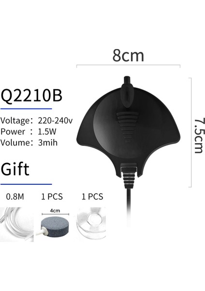 Q2210B-P2 Stili Ingiltere Fişi Mini Hava Pompası Küçük Balık Tankı Çim Tankı Ultra Sessiz Akvaryum Hava Kompresörü Oksijen Pompası Yatak Odası Için 220V (Yurt Dışından)