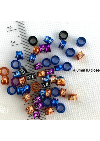 4 mm Id Kapalı Döngü Stili Alüminyum Kapalı Döngü Kuş Bacak Bantları Kanarya Muhabbet Kuşu Muhabbet Kuşu Konure Rastgele Renk Çoklu Renkler (Yurt Dışından)