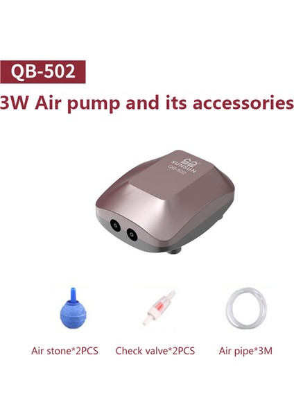 3W Aksesuar Stili Küçük Balık Tankı Akvaryum Hava Pompası Oksijen Pompası Balık Üretimi Havalandırma Pompası Aeratör Ultra-Sessiz Oksijen Pompası (Yurt Dışından)