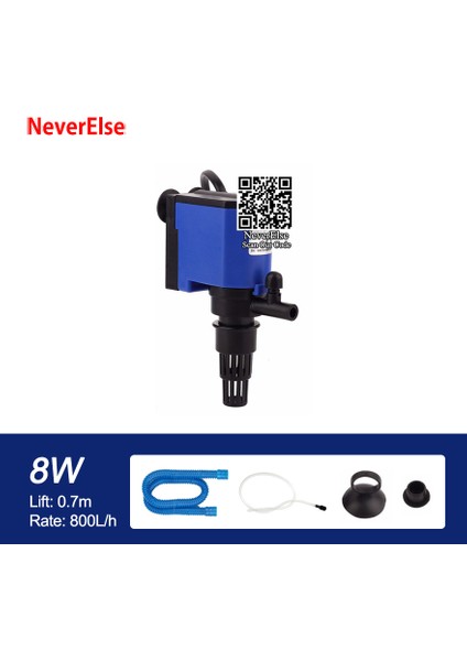 8W Tarzı Ab Fiş Adaptörü Süper Daldırma Hava Pompası, Hava Borusu + Su Hortumu, Iç Hava Pompası Için Akvaryum Balık Tankı Deniz Akvaryumu Oksijen Hava Ekleme (Yurt Dışından)