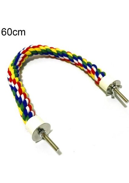 60CM Tarzı 40 cm Evcil Kuş Papağan Dişleme Çubuğu Salıncak Asma Tırmanma Oturuş Kafes Oyun Isırma Oyuncak Renkli Pamuk Örme Bükülebilir Kalın Halat (Yurt Dışından)