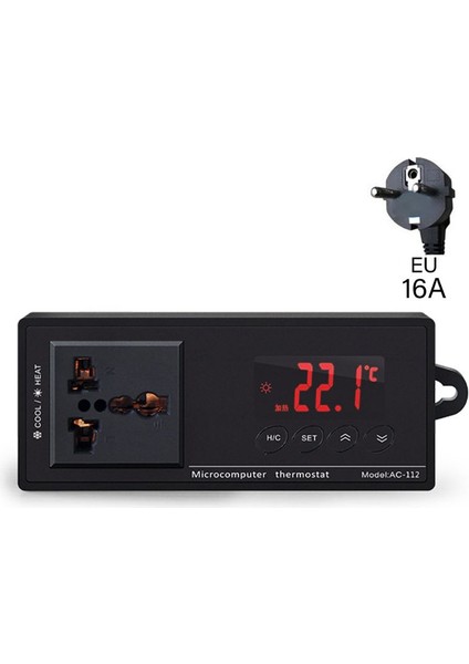 2020 Yeni 16A AC-112 Prizli Evcil Hayvan Termostatı Dijital Sıcaklık Kontrol Cihazı Akvaryum Isıtıcı (Yurt Dışından)