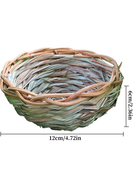 F 12X6CM Stili Kuş Yuvası Kuş Kafesi Doğal Çim Yumurta Kafesi Kuş Evi Açık Dekoratif Dokuma Asılı Papağan Yuvası Evcil Hayvan Yatak Odası Doğa (Yurt Dışından)