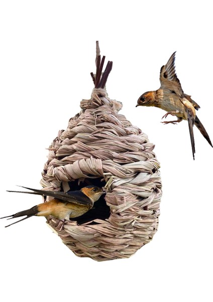 F 12X6CM Stili Kuş Yuvası Kuş Kafesi Doğal Çim Yumurta Kafesi Kuş Evi Açık Dekoratif Dokuma Asılı Papağan Yuvası Evcil Hayvan Yatak Odası Doğa (Yurt Dışından)