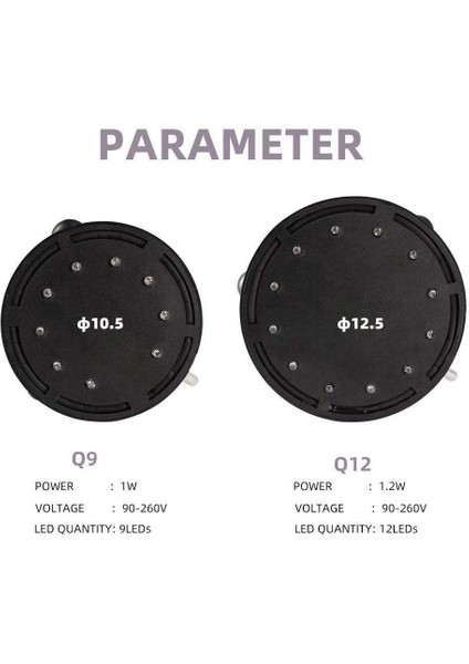 Q9-9W Stili Au Fişi Akvaryum Aksesuarları Renkli Dalış Işığı Oksijen Pompası Gaz Plakası Oksijenasyon Balon Taşı LED Işık 12V 12W (Yurt Dışından)