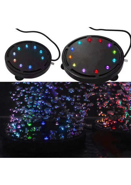 Q9-9W Stili Au Fişi Akvaryum Aksesuarları Renkli Dalış Işığı Oksijen Pompası Gaz Plakası Oksijenasyon Balon Taşı LED Işık 12V 12W (Yurt Dışından) fiyatları