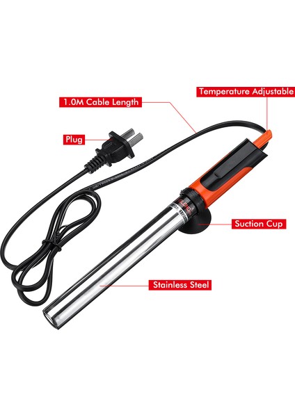 300W Tarzı Ab Fiş Adaptörü Patlama Geçirmez Akvaryum Isıtıcı Daldırılabilir Paslanmaz Çelik Balık Tankı Isıtma Çubuğu Kontrol Sıcaklık Güç Tasarrufu Ayarlanabilir (Yurt Dışından)