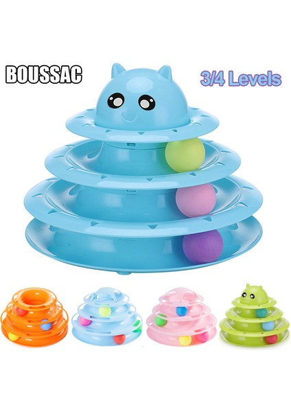Beyaz-4 Tarzı Seviyeler Kedi Oyuncağı Eğitim Eğlence Plakası Yavru Kule Parçaları Disk Kedi Zekası Üçlü Disk Tumbler Top Etkileşimli (Yurt Dışından) fırsatları