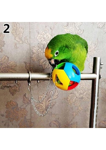 No.2 Tarzı 1 Adet Renkli Sevimli Evcil Kuş Plastik Kemirme Top Zincir Kafes Oyuncağı Papağan Muhabbet Kuşu Muhabbet Kuşu Duran Kolye Zil Sallantılı Oyuncak (Yurt Dışından)