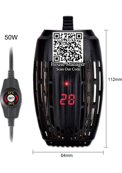 50W Tarzı Au Fiş Adaptörü 220V Ayarlanabilir Sıcaklık Termostat Isıtıcı Çubuk 25W Daldırma Akvaryum Balık Kaplumbağa Tankı Su Kontrolü (Yurt Dışından)