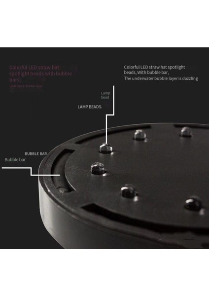 Q9-9W Stili Au Fişi Akvaryum Aksesuarları Renkli Dalış Işığı Oksijen Pompası Gaz Plakası Oksijenasyon Balon Taşı LED Işık 12V 12W (Yurt Dışından) fırsatları