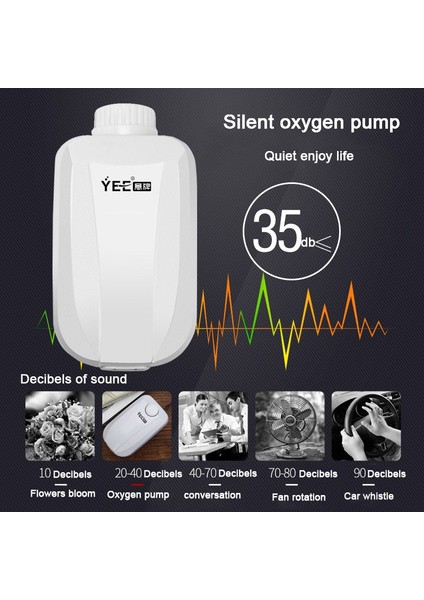 6W Çift Çıkış Stili Akvaryum Hava Pompası Oksijenli Akvaryum Hava Kompresörü Balık Tankı Oksijen Pompası Tek Çift Çıkışlı Kontrol Valfi ile 220V (Yurt Dışından) modelleri