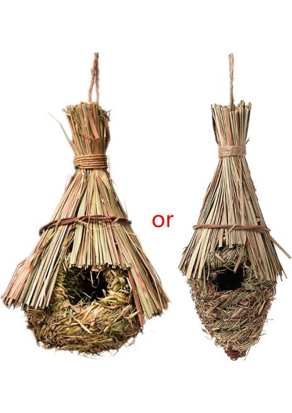 NO.480 Tarzı 7 Stil Kuş Yuvası Doğal Ot Yumurta Kafesi Dış Mekan Dekoratif Örme Asılı Papağan Evi Dro (Yurt Dışından)
