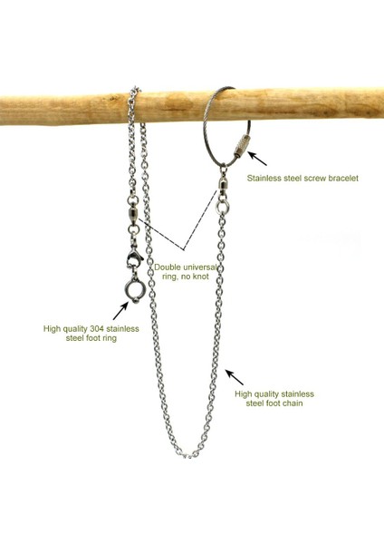 No.8 Tarzı Kuş Papağanı Ayak Zinciri Paslanmaz Çelik Ayak Bileziği Dış Mekan Uçuş Eğitimi Zinciri Için - (Yurt Dışından) indirimleri