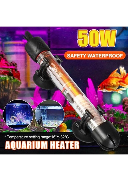 50W Tarzı Akvaryum Daldırma Balık Tankı Otomatik Su Isıtıcısı Sabit Sıcaklık Kontrol Isıtma Çubuğu 25W 50W 100W 200W 300W (Yurt Dışından)