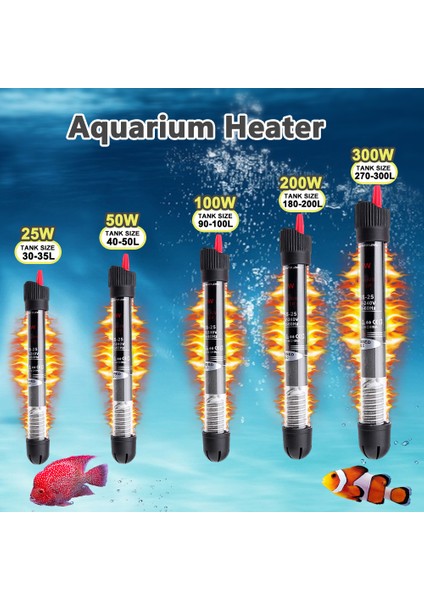 200W 28CM Tarzı Ab Fişi (220V) Otomatik Akvaryum Daldırılabilir Balık Tankı Su Isıtıcı Sıcaklık Isıtma Çubuğu Us Fişi (Yurt Dışından)