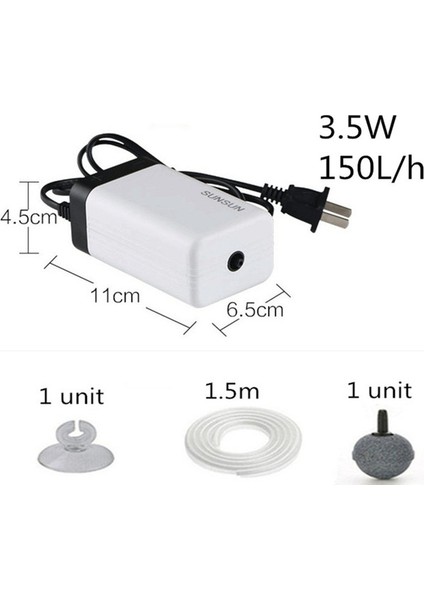 CT101 A Set Stili Ingiltere Fişi Süper Sessiz Balık Kültürü Aerator Çıkış Hava Pompası, Hava Kompresörü Ayarlanabilir Akvaryum Boru Tüpü Akvaryum Aksesuarları (Yurt Dışından)