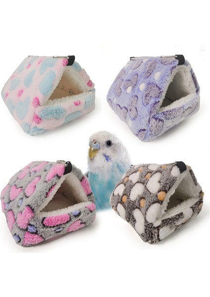 Mor Kalp Stili 14X12CM Hamster Altın Ipek Ayı Pamuk Yuva Bal Çantası Uçan Yatak Çantası Papağan Şeytan Sincap Mini Kirpi Peluş Yumuşak Sıcak Yuva (Yurt Dışından)