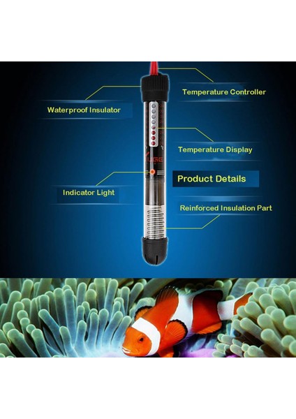 50W Tarzı Sabit Sıcaklık Termostat Isıtıcı Çubuk Dalgıç Akvaryum Balık Tankı Su Isı ile Vantuzlu-Cup (Yurt Dışından) modelleri