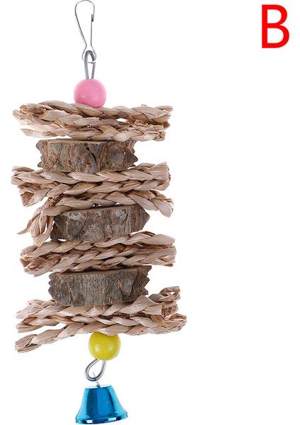 B Tarzı Renkli Papağan Oyuncakları Doğal Ahşap Evcil Kuş Papağan Oyuncakları Büyük Papağanlar Için (Yurt Dışından)