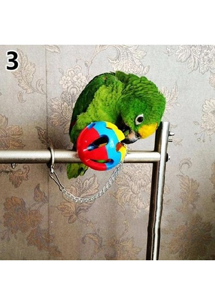 No.3 Tarzı 1 Adet Renkli Sevimli Evcil Kuş Plastik Kemirme Top Zincir Kafes Oyuncağı Papağan Muhabbet Kuşu Muhabbet Kuşu Duran Kolye Zil Sallantılı Oyuncak (Yurt Dışından)