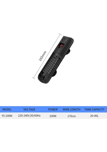 100W Tarzı 220VUS Fiş Dijital Ekran Isı Ayarlı Otomatik Sabit Sıcaklık Akvaryum Isıtma Çubuğu (Yurt Dışından)